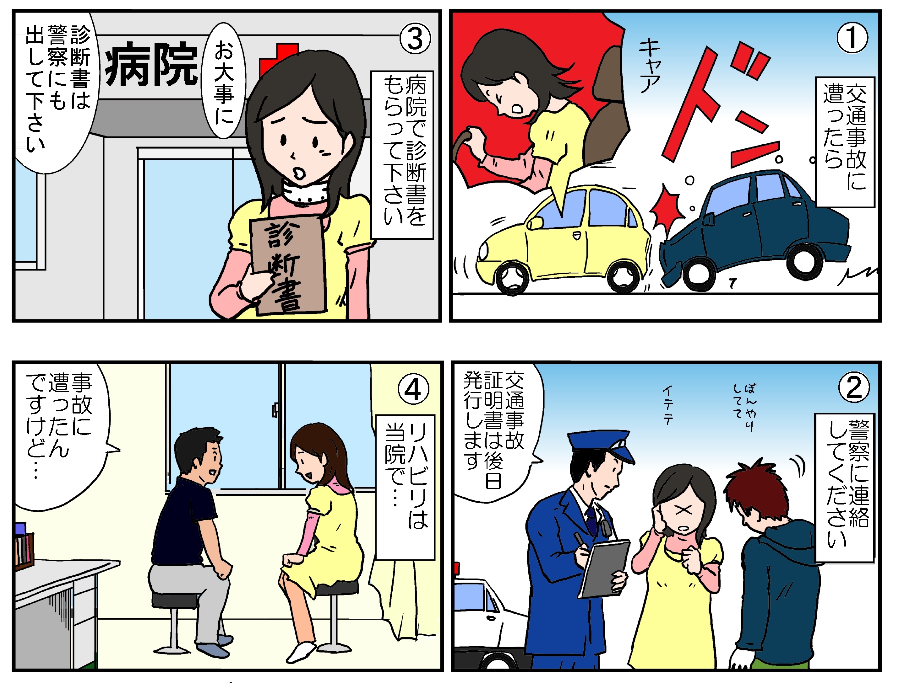 交通事故に遭ったら 烏丸鍼灸整骨院 マンガ